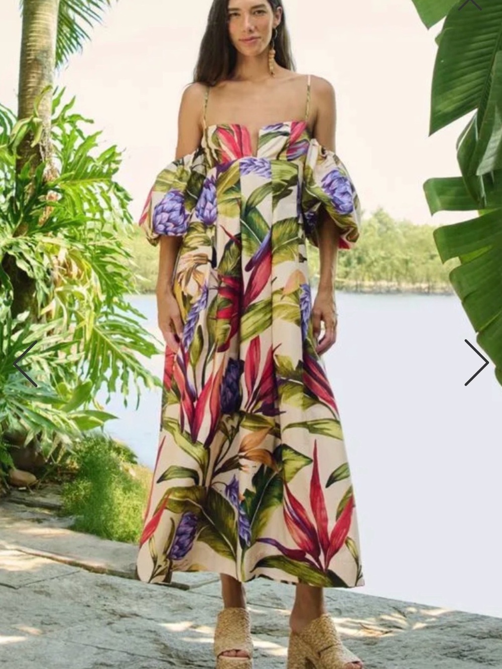 Farm Rio Floral Off-Shoulder Maxi Dress